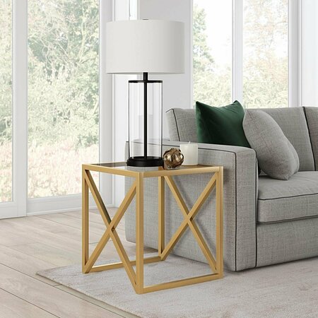 HENN & HART Calix Brass Finish Side Table ST0260